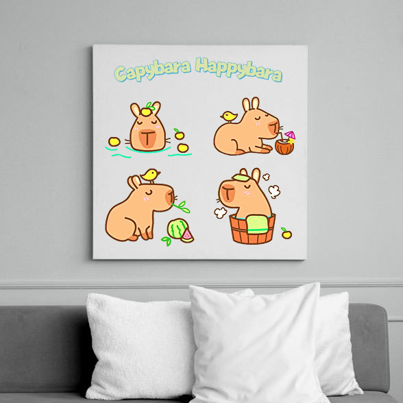 Capybara Happybara-Vászonkép