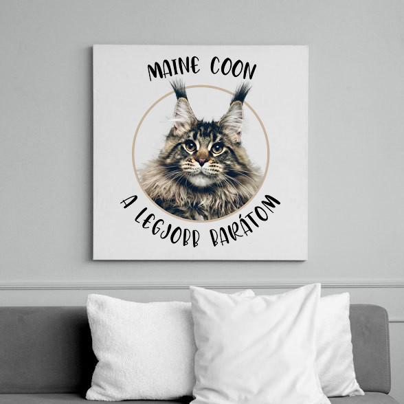 Maine Coon - Legjobb barát-Vászonkép