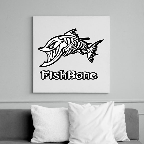 Fishbone 1 fehér-Vászonkép