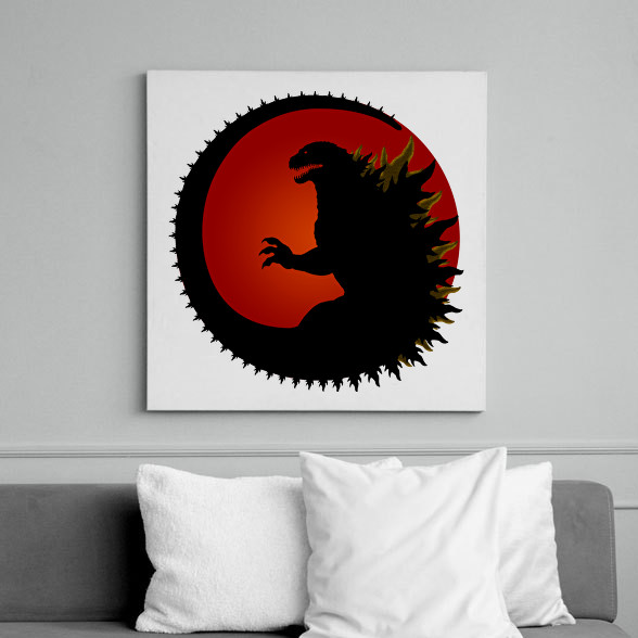 King of the Monsters - Godzilla - Piros-Vászonkép