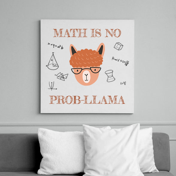 Math is no prob-llama-Vászonkép