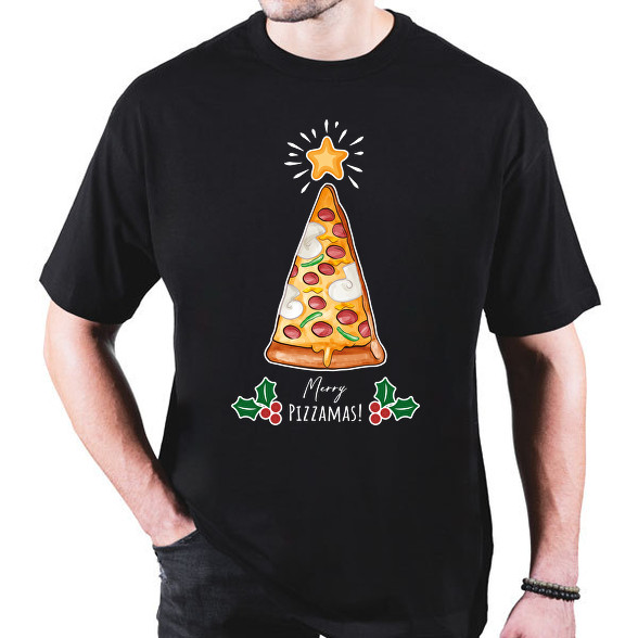 Merry Pizzamas fehér-Oversized póló