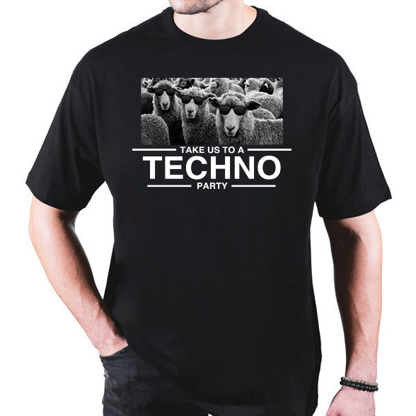 Take us Techno Party-Oversized póló