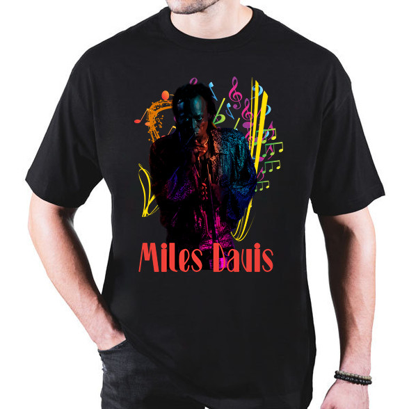 miles davis colorful-Oversized póló