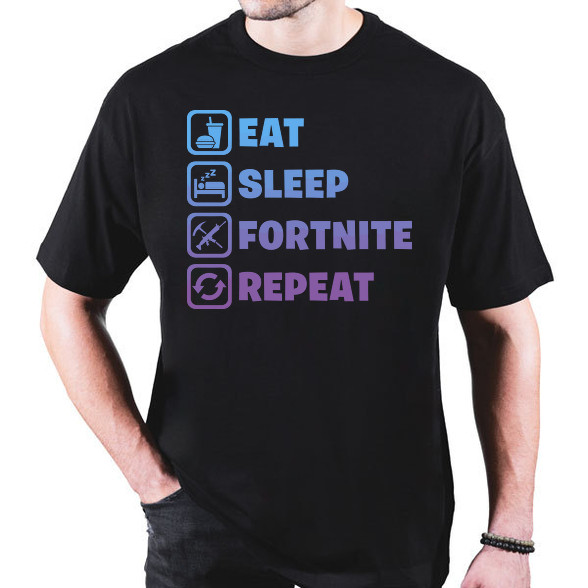 Eat-Sleep-Fortnite-Repeat-Oversized póló