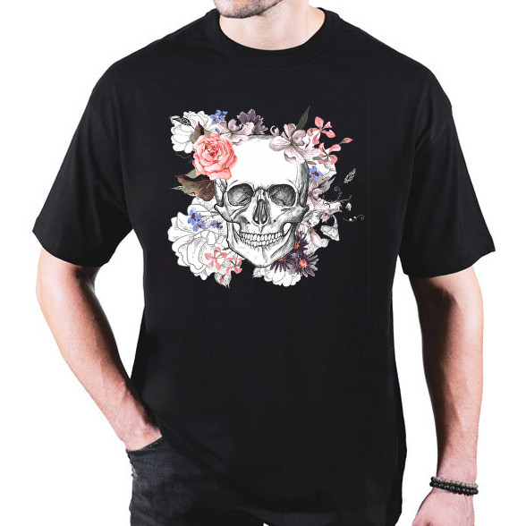 Skull with Flowers-Oversized póló