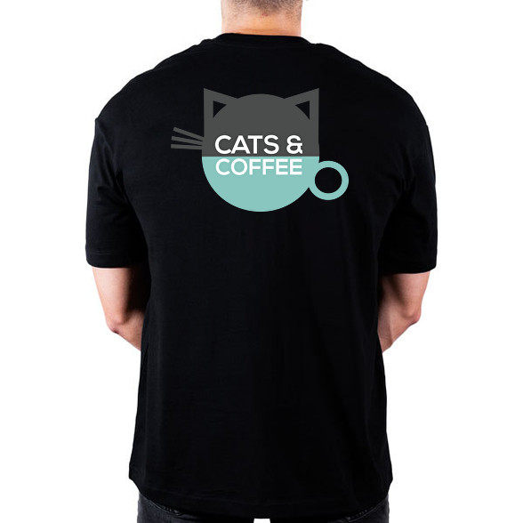 Cats & Coffee-Oversized póló