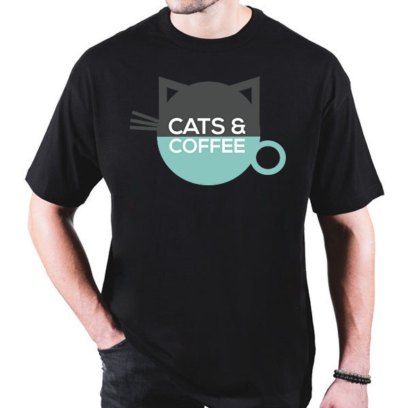 Cats & Coffee-Oversized póló