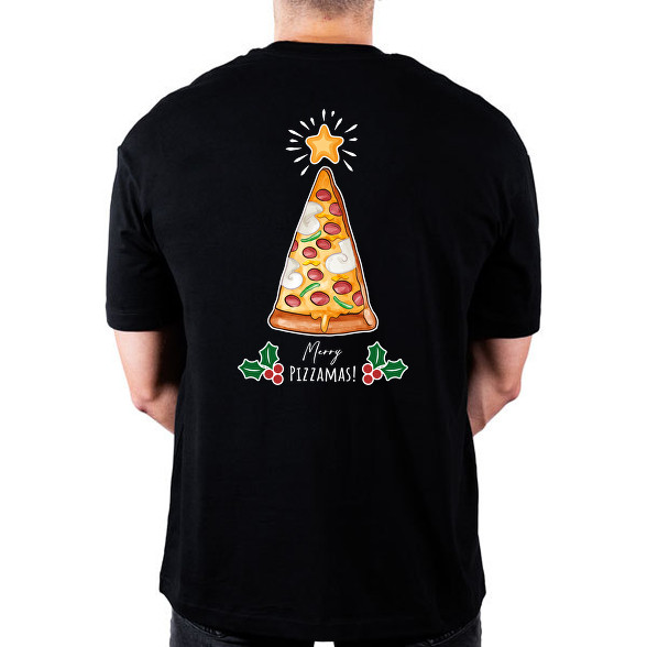 Merry Pizzamas fehér-Oversized póló