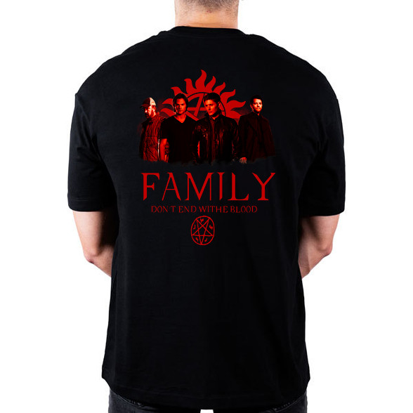 SUPERNATURAL FAMILY RED-Oversized póló