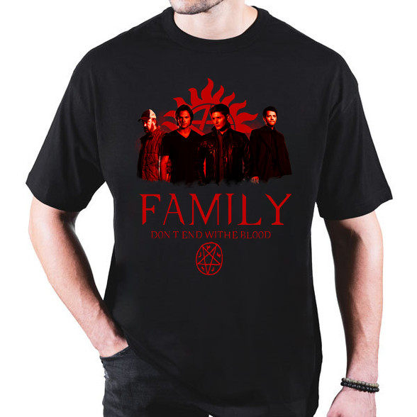 SUPERNATURAL FAMILY RED-Oversized póló