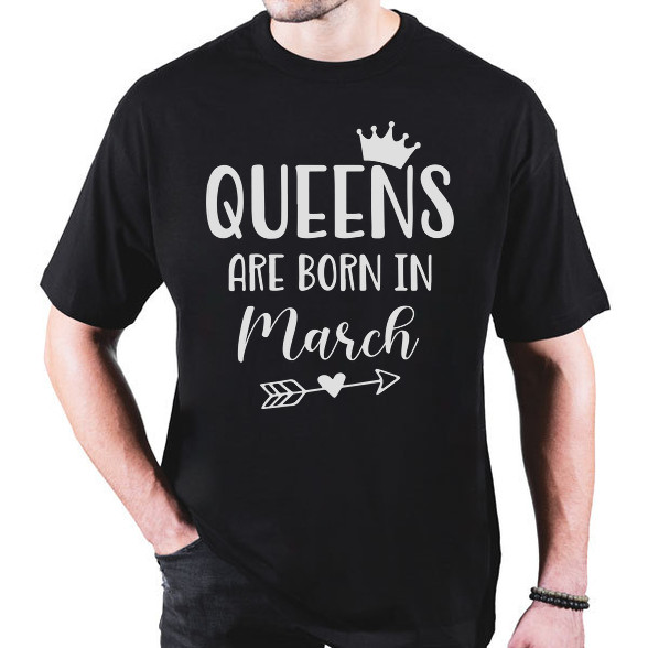 QUEENS are born in March-Oversized póló