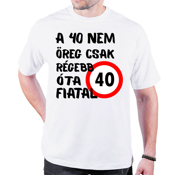 40 éves Fekete minta-Oversized póló