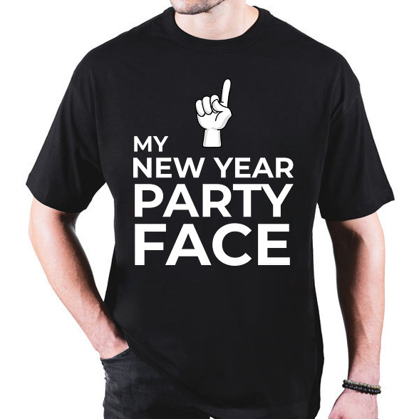 NEW YEAR PARTY FACE-Oversized póló