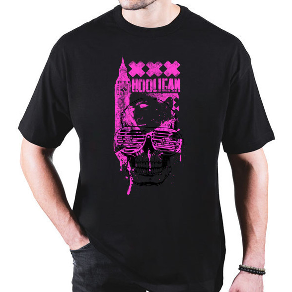 Hooligan Pink Skull-Oversized póló