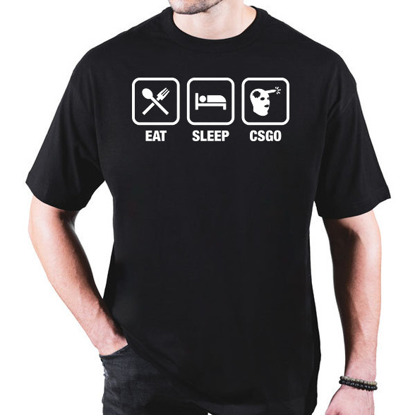 EAT SLEEP CSGO-Oversized póló