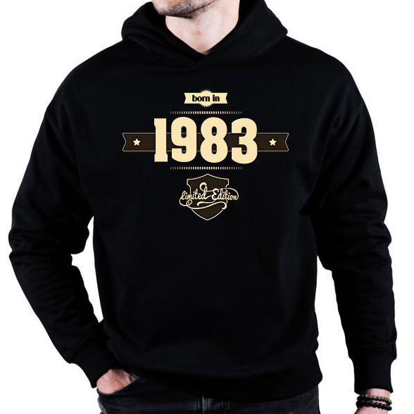 born-in-1983-cream-choco-Oversized kapucnis pulóver