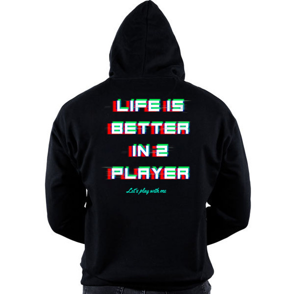 LIFE IS BETTER IN 2 PLAYER-Oversized kapucnis pulóver