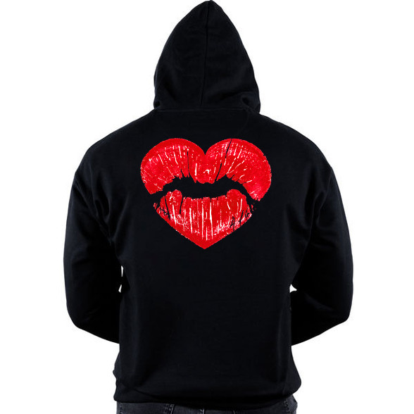 Love Mouth Kiss-Oversized kapucnis pulóver