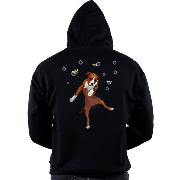 Dog dancing with bubbles-Oversized kapucnis pulóver