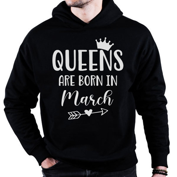 QUEENS are born in March-Oversized kapucnis pulóver