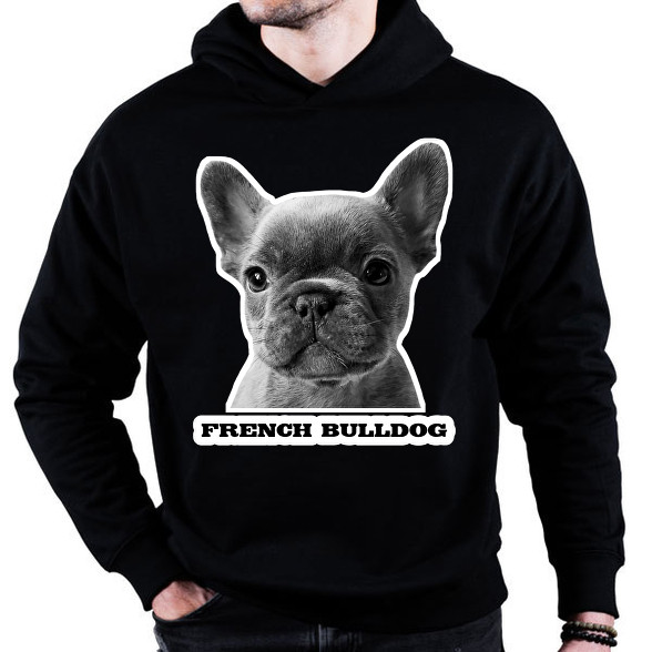 french bulldog-Oversized kapucnis pulóver