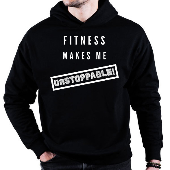 Fitness makes me unstoppable-Oversized kapucnis pulóver