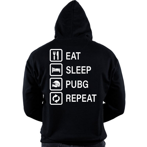 Eat Sleep PUBG Repeat - Fehér-Oversized kapucnis pulóver