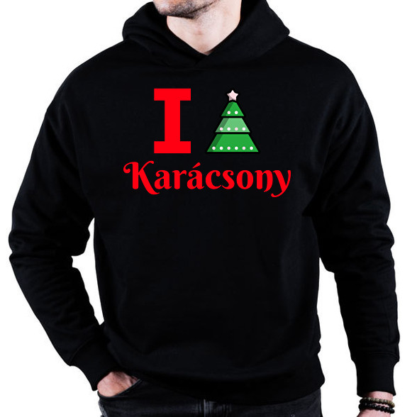 I love Karácsony -Oversized kapucnis pulóver