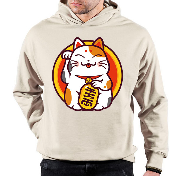 Lucky cat - Maneki neko-Oversized kapucnis pulóver