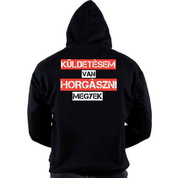 Küldetésem van horgászni megyek -Oversized kapucnis pulóver