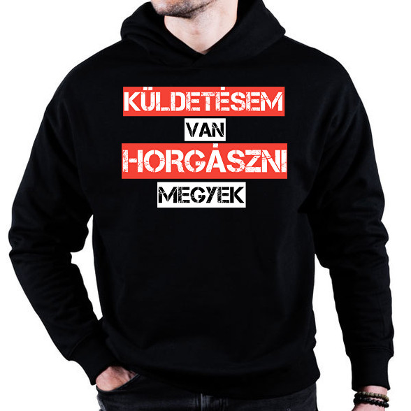 Küldetésem van horgászni megyek -Oversized kapucnis pulóver