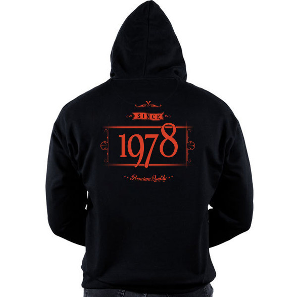 since-1978-red-black-Oversized kapucnis pulóver