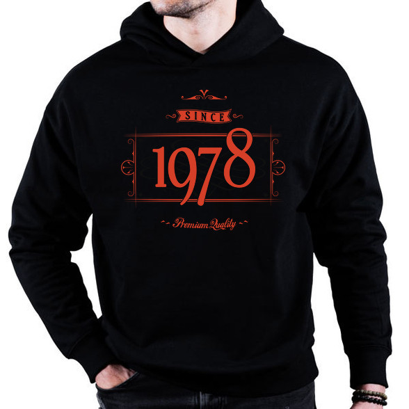 since-1978-red-black-Oversized kapucnis pulóver