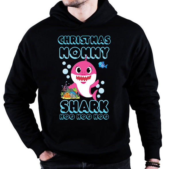 Christmas Mommy Shark-Oversized kapucnis pulóver