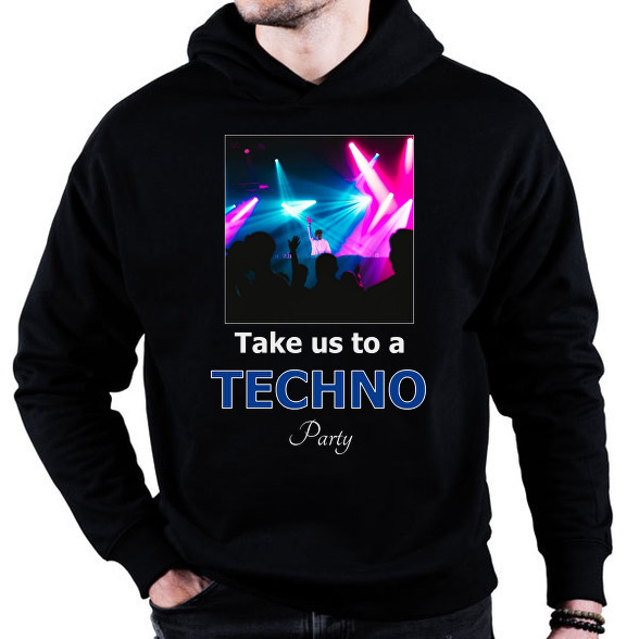 take us a techno party-Oversized kapucnis pulóver