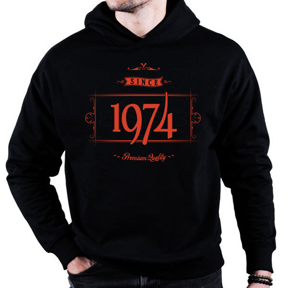 since-1974-red-black-Oversized kapucnis pulóver