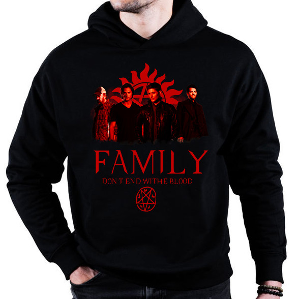 SUPERNATURAL FAMILY RED-Oversized kapucnis pulóver