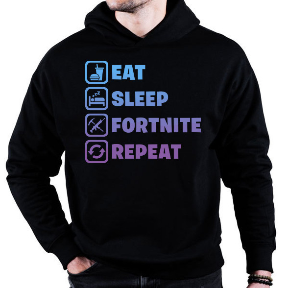 Eat-Sleep-Fortnite-Repeat-Oversized kapucnis pulóver