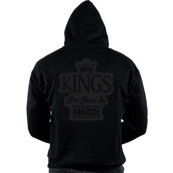 KINGS are born in March - fekete-Oversized kapucnis pulóver